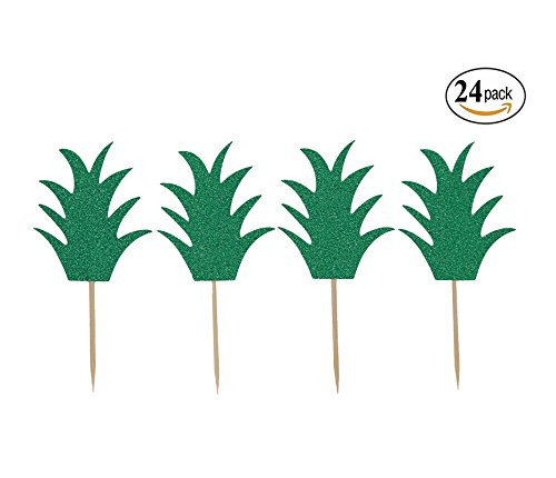 Topfun 24 pcs Pineapple Donut Topper Cake Picks Hawaiian Luau Summer Tropical Party Cupcake Decor... | Amazon (US)