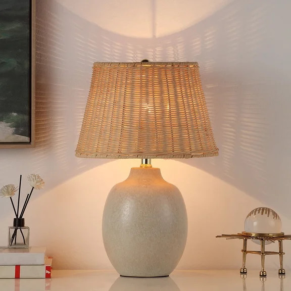 Better Homes & Gardens 8.5 in Amber Glass Rechargeable LED Portable Table Lamp with Dimmable Touc... | Walmart (US)