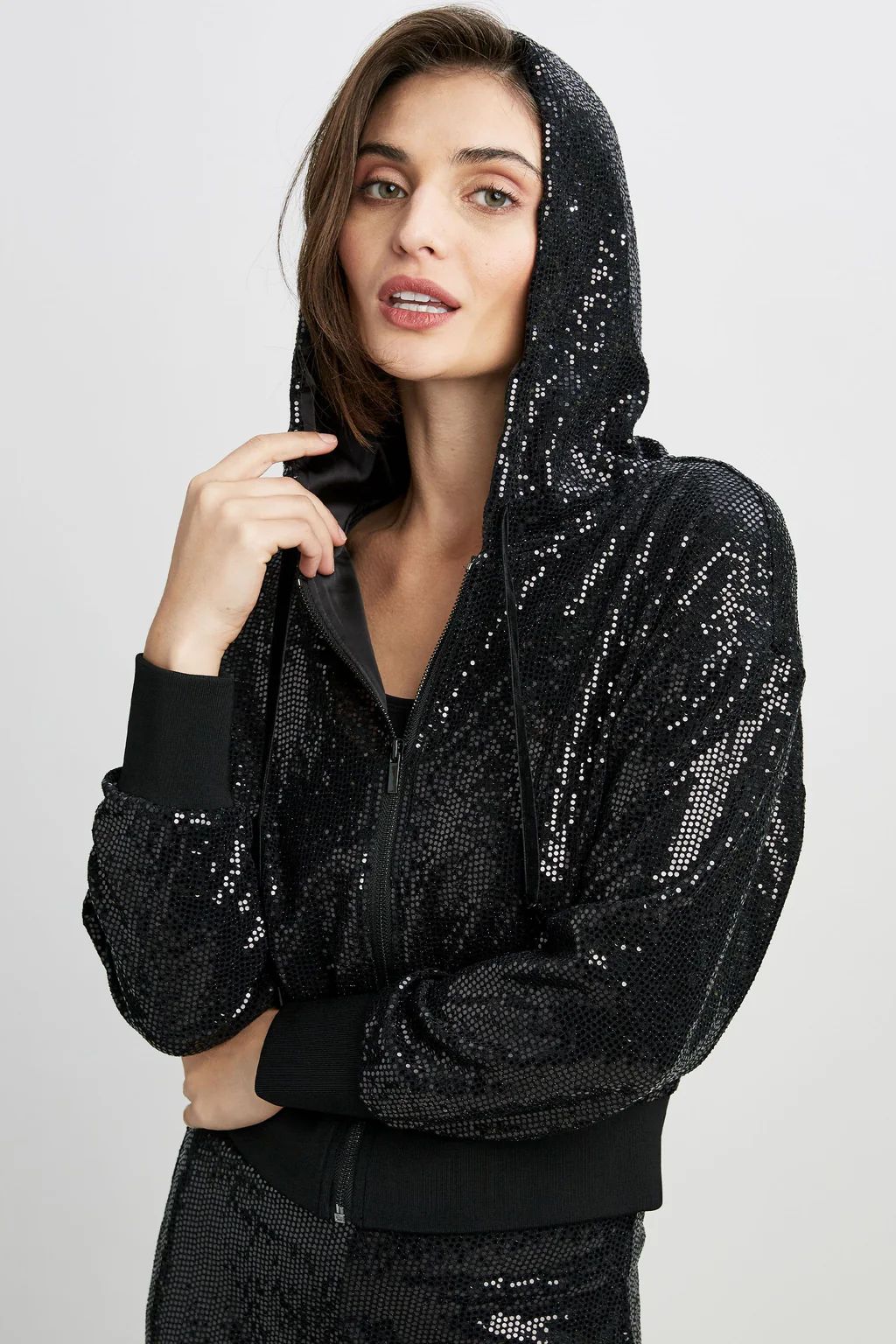 Sequin Zip Hoodie | Elie Tahari