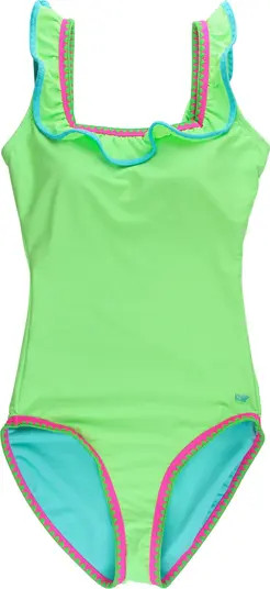 UPF50+ Women's Crochet Ruffle One Piece Swimsuit | Nordstrom