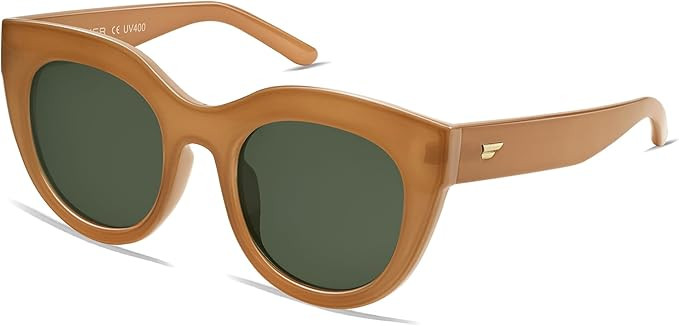 VANLINKER New Version Trendy Polarized Cat Eye Sunglasses for Women Retro Oversized Sunnies VL969... | Amazon (US)