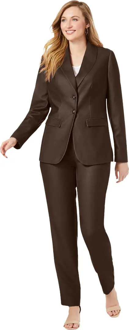 2-Piece Stretch Crepe Single-Breasted Pantsuit | Nordstrom
