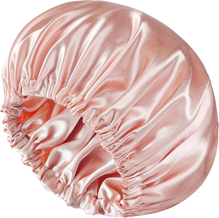 Cofia de sat\u00e9n, gorro de seda de doble capa para dormir, cuidado del cabello para mujeres co... | Amazon (US)