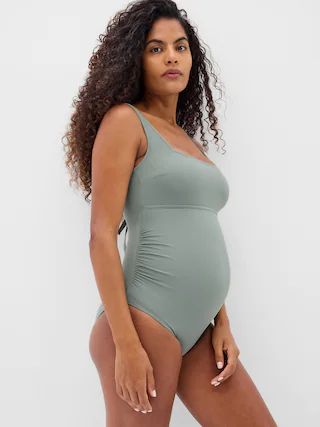 Maternity Recycled Square Neck One-Piece Swimsuit | Gap (US)