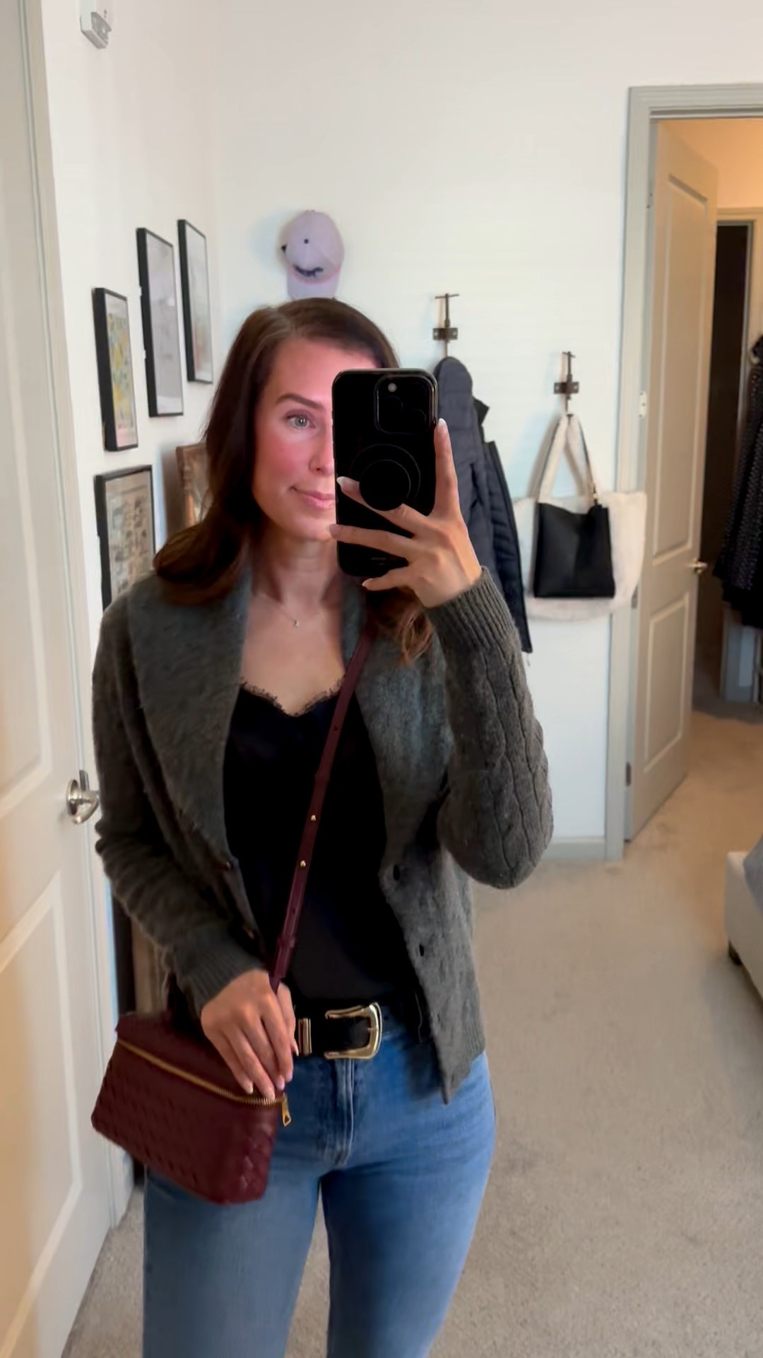 Cardigan // vintage // Ralph Lauren // grey cardigan // winter ootd // Abercrombie // Amazon // belt // denim

#LTKootd #LTKdayinmylife #LTKWorkwear