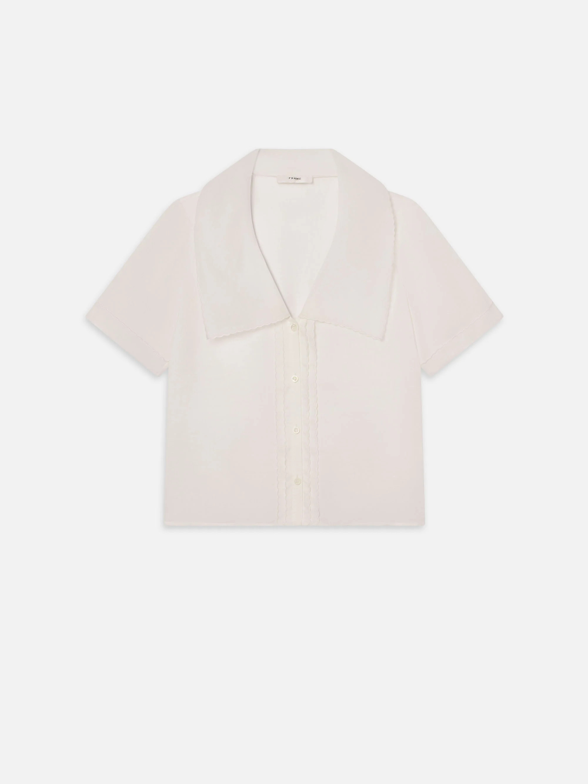 The Scallop Sailor Blouse -- White | Frame Denim