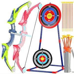 2 Pack Kids Bow and Arrow Set, Bow and Arrow for Kids 4-6 6-8 8-12 Archery Set Outside Toys Indoo... | Amazon (US)