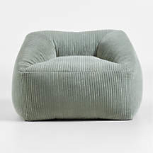 Charlie Verte Green Organic Cotton Velvet Corduroy Kids Lounge Chair | Crate & Barrel