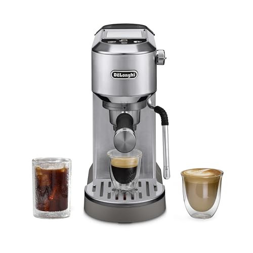 De'Longhi Dedica Duo Compact Espresso Machine - Cold Brew Coffee Maker with Milk Frother Wand- for Espresso, Hot & Iced Coffee, Cappuccinos, Lattes & Home Barista Brewing, Stainless Steel Finish | Amazon (US)