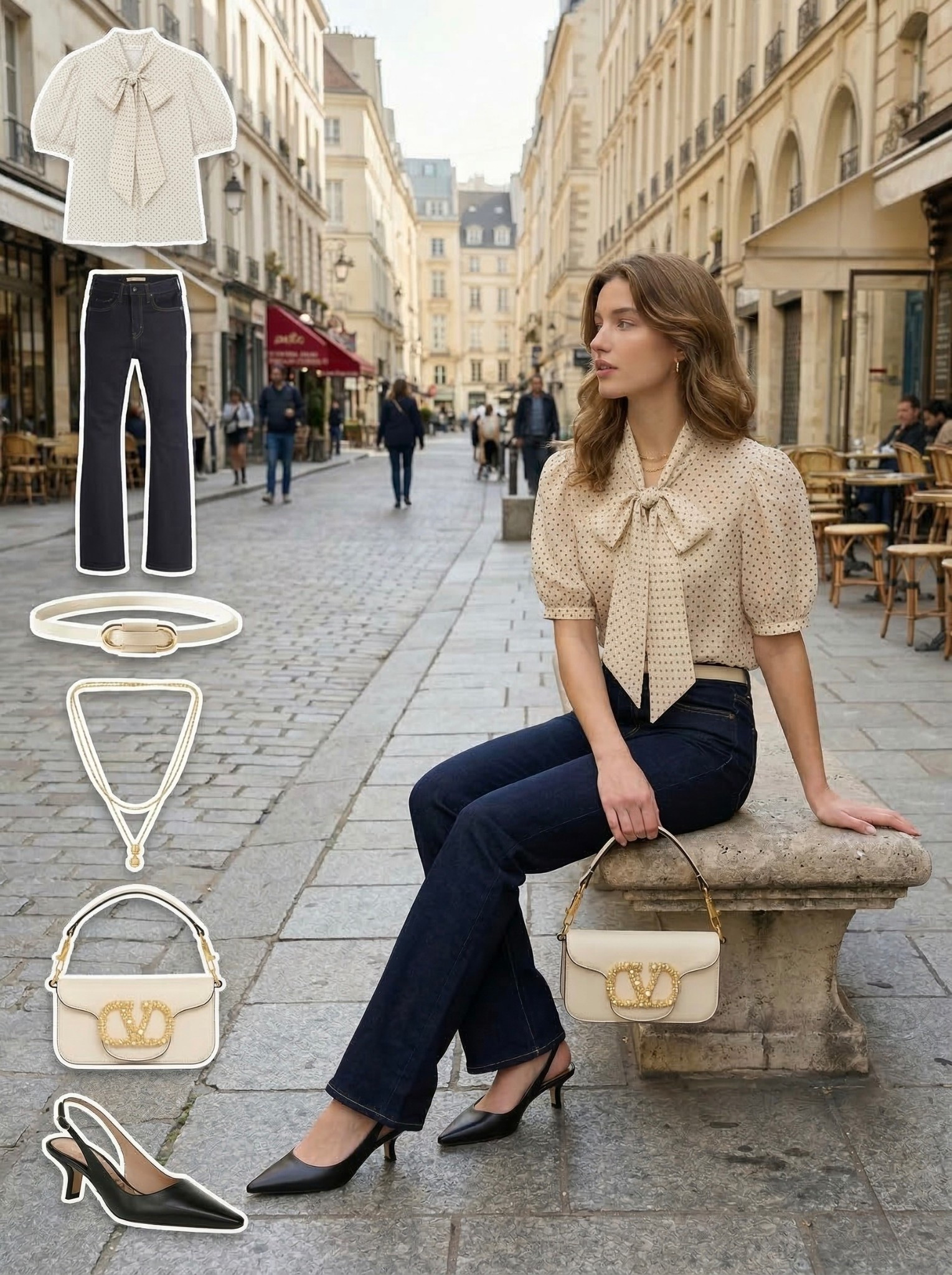 ✨ Effortless Parisian Chic ✨

A timeless café look built on soft neutrals and classic denim. The delicate polka dot bow blouse brings a feminine vintage touch while the dark wash straight leg jeans keep the outfit modern and balanced.

Black slingback heels add a polished finish, making the look feel refined but still effortless for everyday wear. The cream top handle bag with gold hardware ties the entire palette together and elevates the outfit with a sophisticated statement.

🤍 Style Details:
• Polka dot bow blouse for a soft feminine look  
• Dark wash straight leg jeans for a clean silhouette  
• Black slingback heels for timeless elegance  
• Cream structured bag with gold hardware  
• Minimal gold jewelry for a polished finish  

Everything linked and ready to shop ✨#LTKStyle #LTKChic

#LTKSpringSale 

#LTKootd #LTKootd #LTKgrwm