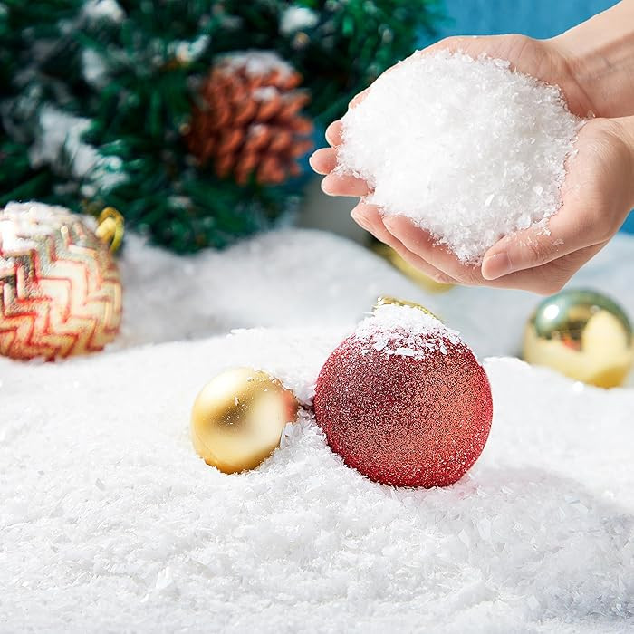 JOYIN 2 Pack 10 Oz Artificial Dry Plastic Snow 280g Plastic Artificial Snowflakes for Christmas T... | Amazon (US)