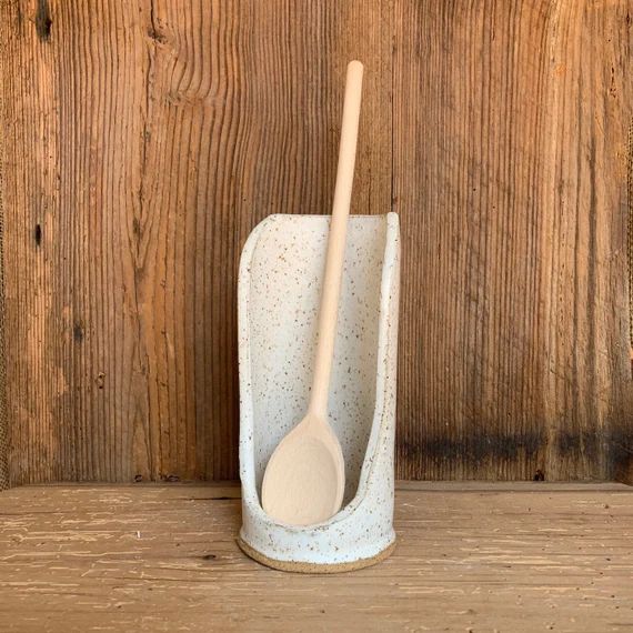 Ceramic Standing Spoon Rest open Kitchen Spoon Holder - Etsy | Etsy (US)