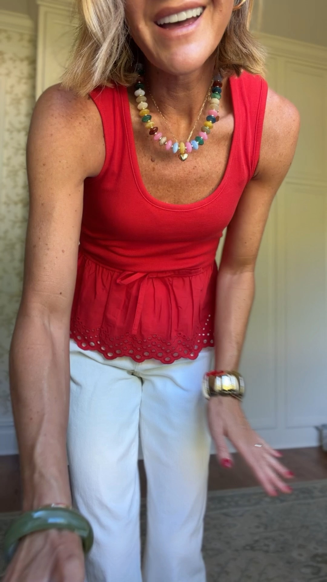 Xs in tank 
2 in jeans 