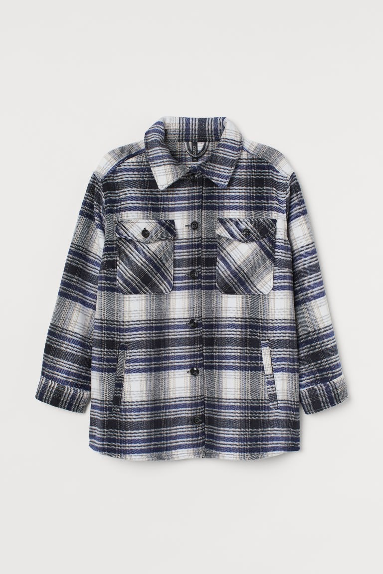 H & M - H & M+ Oversized Shacket - Blue | H&M (US + CA)