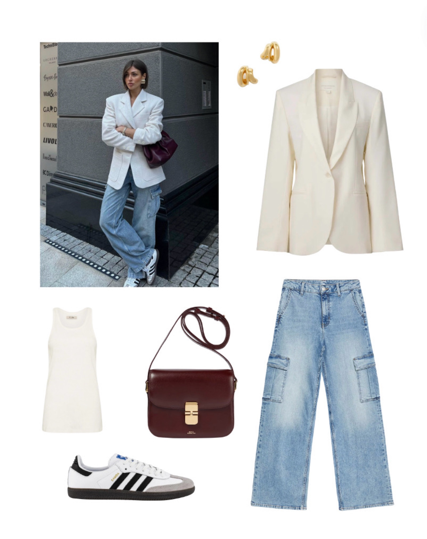 A blazer & jeans ? Yes ! 
Classics but they need updating:
You can’t keep wearing the same old pieces forever. They need to be in the modern shapes like a sharp shoulder blazer and denim cargoes ! 
Add a burgundy bag for a pop of colour and sneakers for a relaxed vibe  . 
You can steal her style right here ...

#LTKspring #LTKstyletip #LTKaustralia