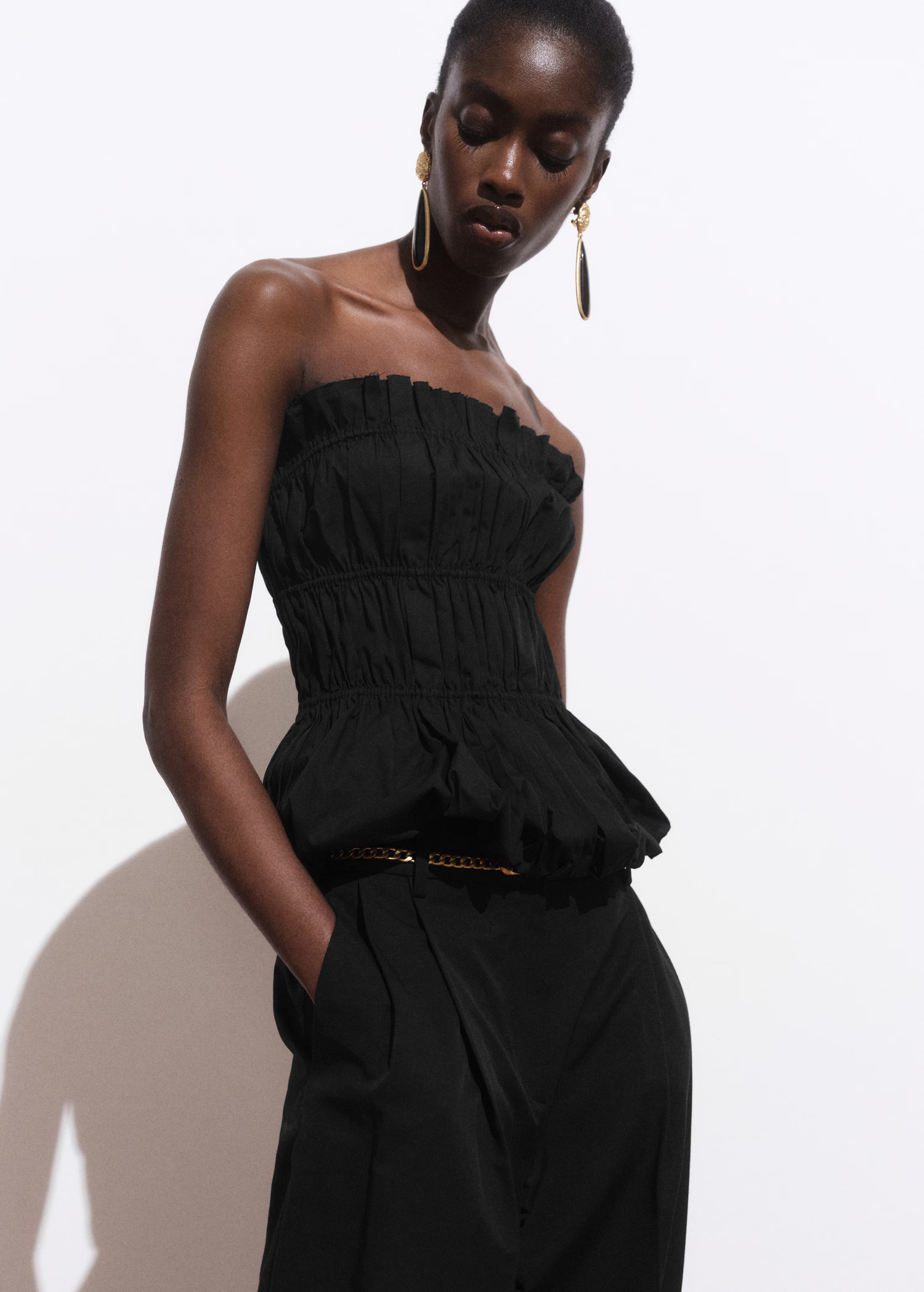 Ruched strapless top - Women | MANGO USA | Mango (US/MX/AU)