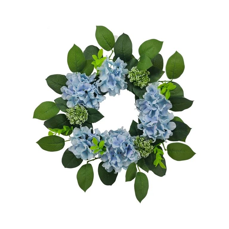 Flora Bunda 18 in H x 18 in W x 4.5 in D Hydrangea Wreath | Walmart (US)