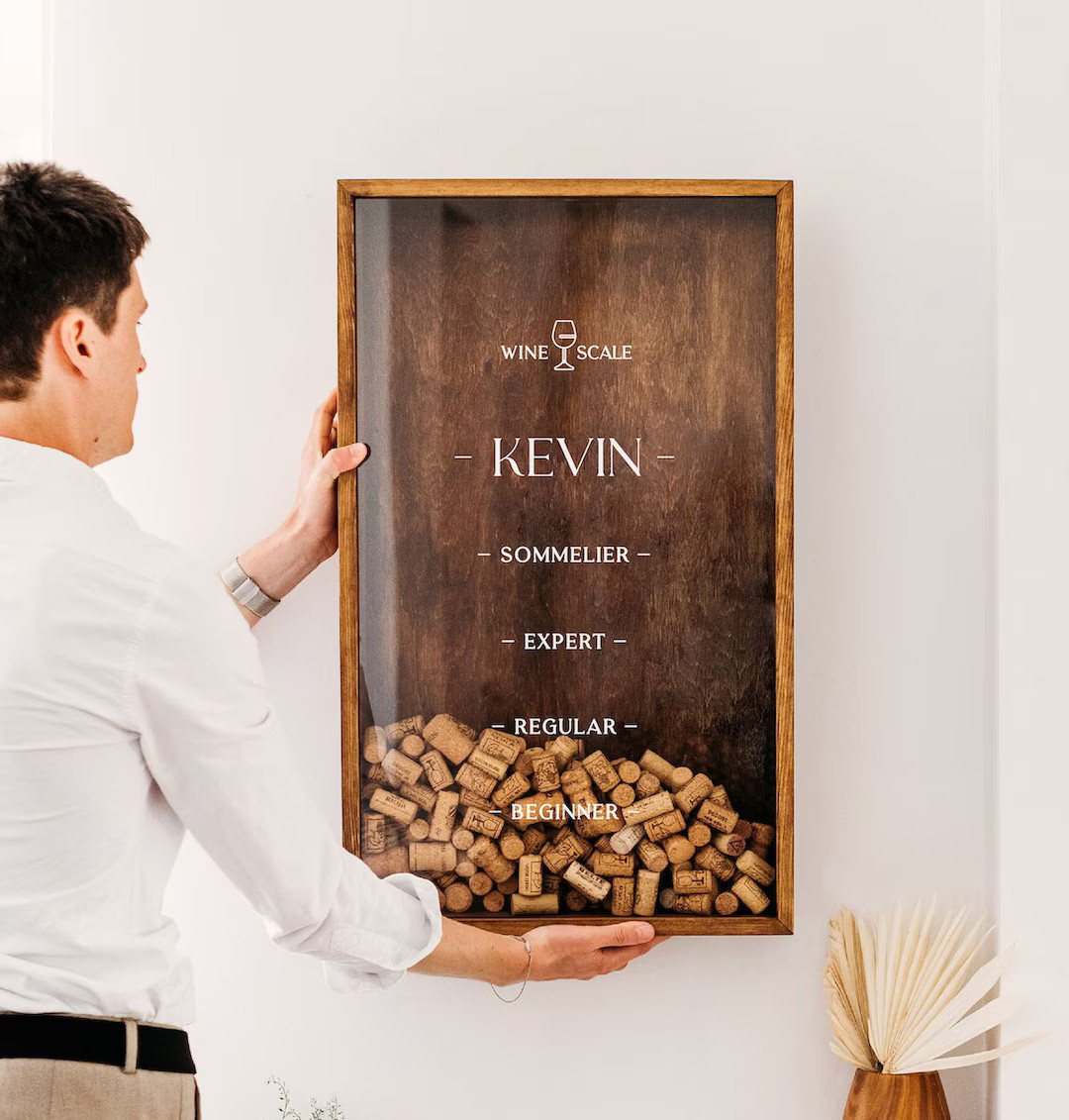 Valentines Wine Lover Gift for Him, Personalized Wine Gift for Her, Custom Wine Cork Holder, Wine... | Etsy (US)