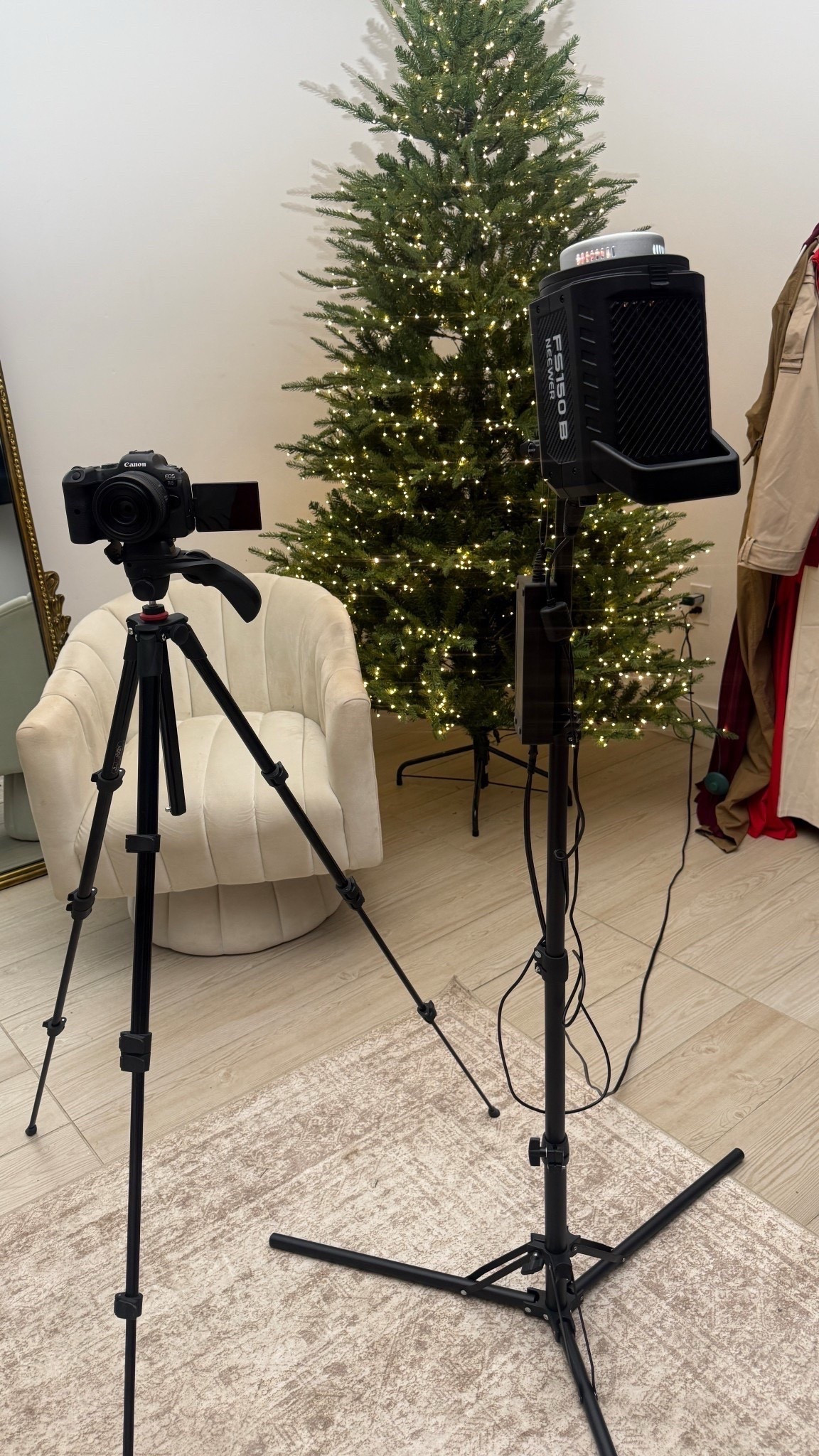 My content creation tools for my higher quality content. Love my Canon R6 - very user friendly, crisp and pretty lightweight for traveling.

I also recently got this production light that is relatively inexpensive but allows me to shoot a nighttime with the perfect lighting that mimics daylight. 

#LTKGiftGuide