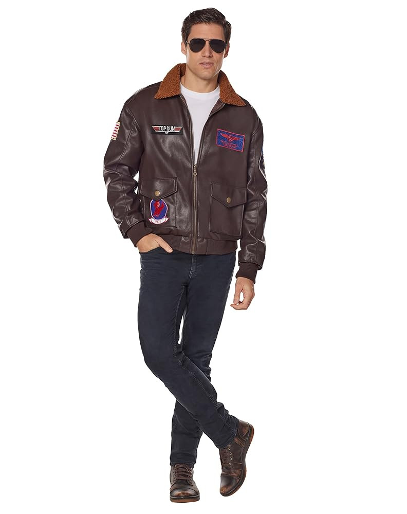 Spirit Halloween Top Gun Maverick Adult Bomber Jacket | Officially Licensed | Pilot Costume | Amazon (US)