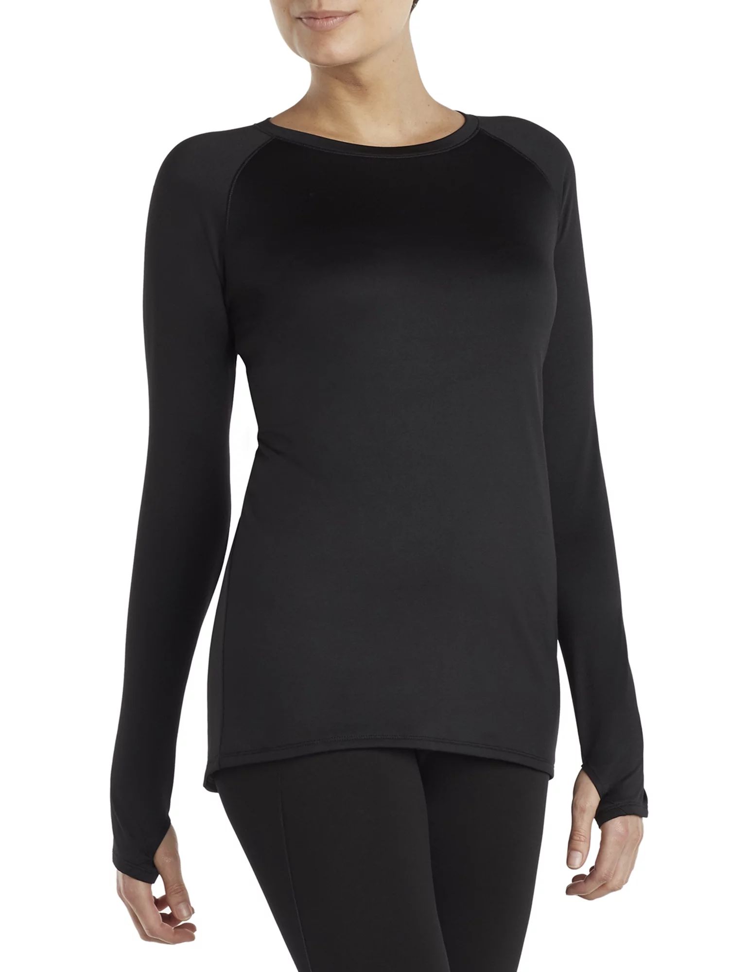 ClimateRight by Cuddl Duds Women's Plush Warmth Crew Neck Base Layer Top, Sizes XS to XXL | Walmart (US)