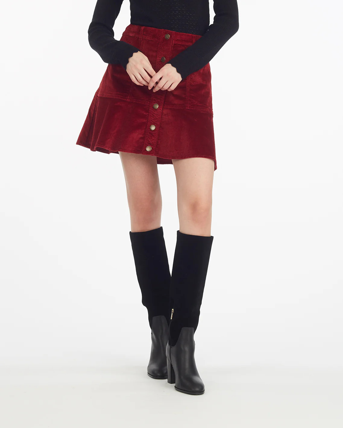 Button Front Corduroy Skirt | Draper James (US)
