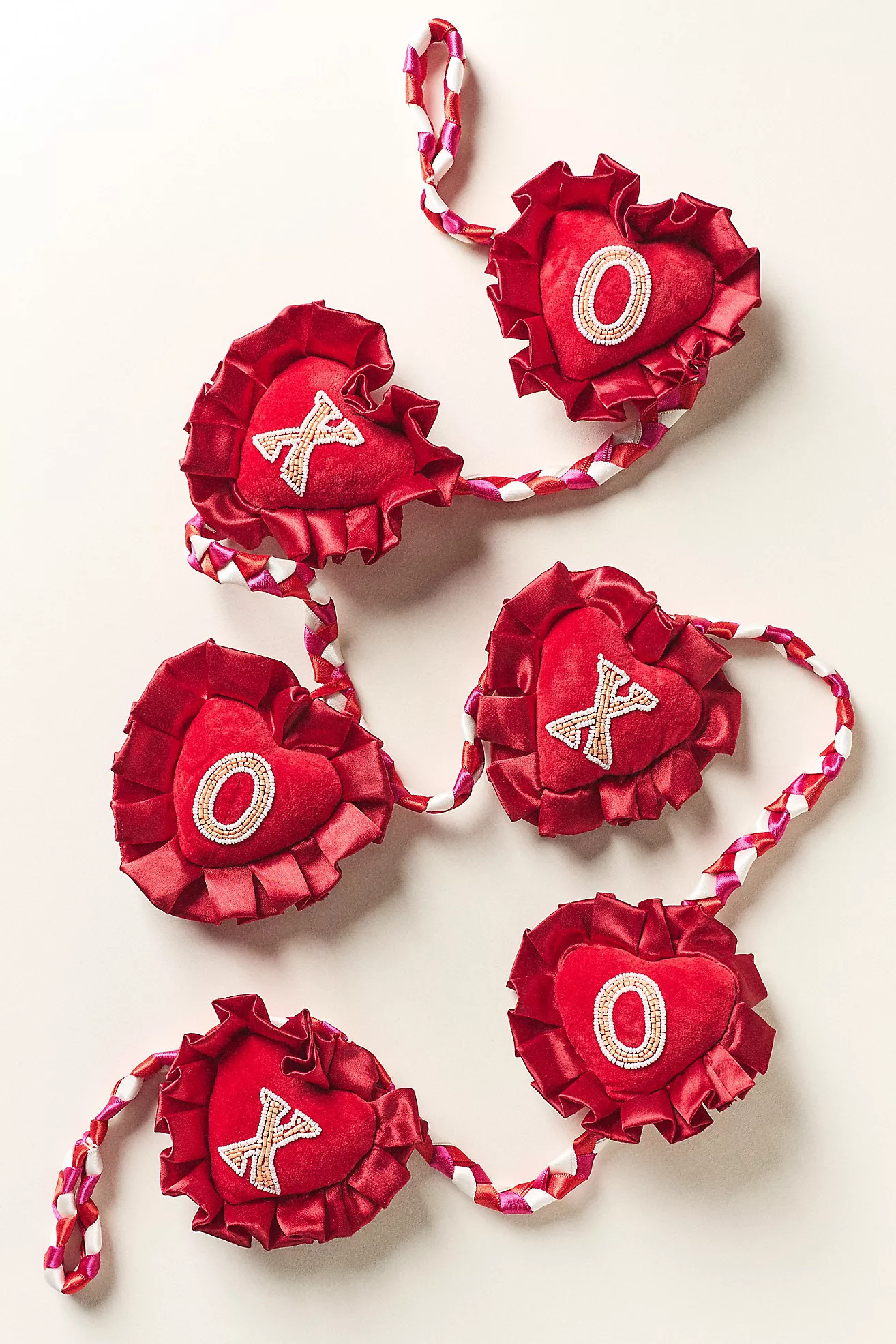 XOXO Velvet Heart Garland | Anthropologie (US)