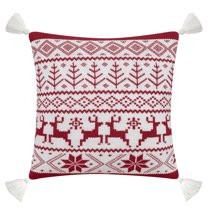 Better Homes & Gardens Feather Filled Fair Isle Sweater Knit Decorative Throw Pillow with Tassels... | Walmart (US)