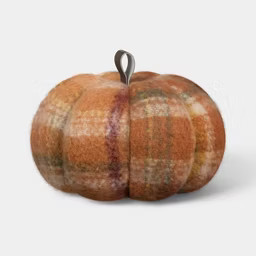 Plaid Faux Mohair Shaped Pumpkin Throw Pillow Orange - Threshold\u2122 | Target