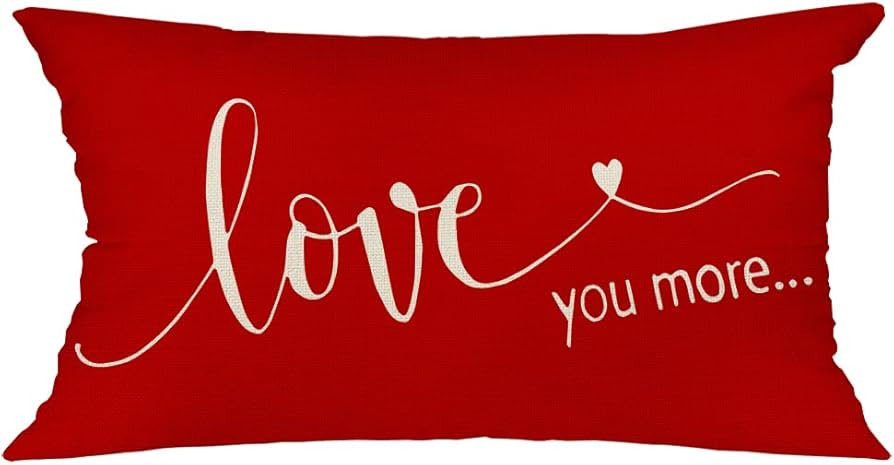 GEEORY Valentines Day Pillow Cover 12x20 inch Farmhouse Valentines Day Decor for Home Red Love Yo... | Amazon (US)
