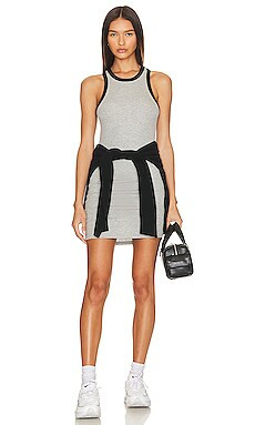 Splits59 Kiki Rib Dress in Heather Grey & Black from Revolve.com | Revolve Clothing (Global)