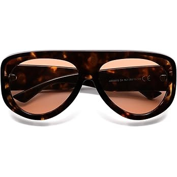 Trendy Aviator Sunglasses Womens Mens Retro 90s Rectangle Wrap Shades Oversized Style AR82372 | Amazon (US)