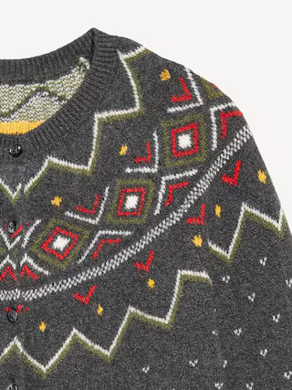 SoSoft Cropped Fair Isle Cardigan Sweater | Old Navy (US)