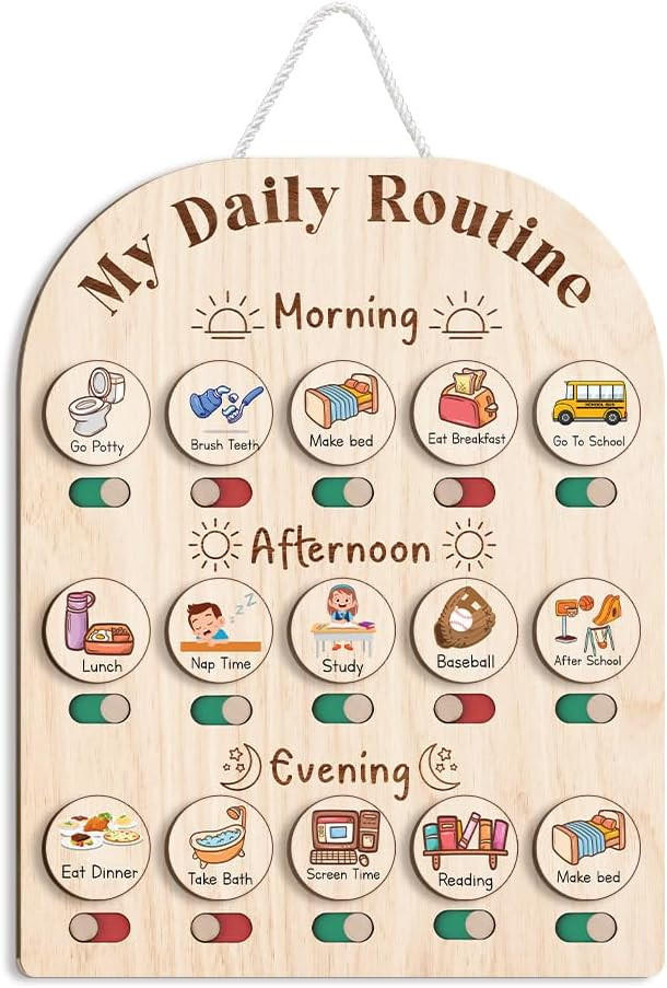 Daily Routine Chart for Kids, Visual Schedule, Routine Chart for Toddlers 3-5, Morning Bedtime Ro... | Amazon (US)