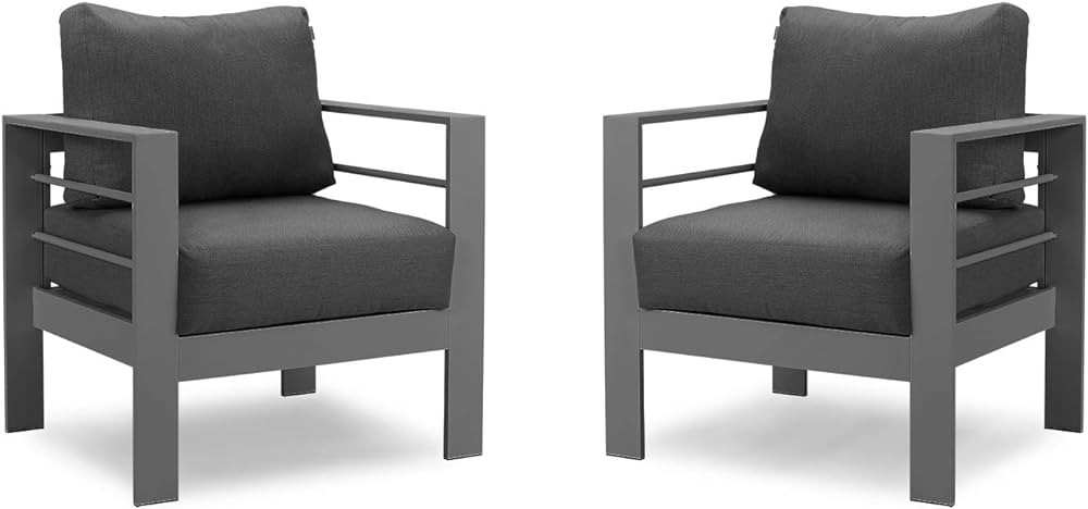 Solaste Patio Furniture Metal Armchair,2 PCS All-Weather Aluminum Garden Outdoor Contemporary Sof... | Amazon (US)