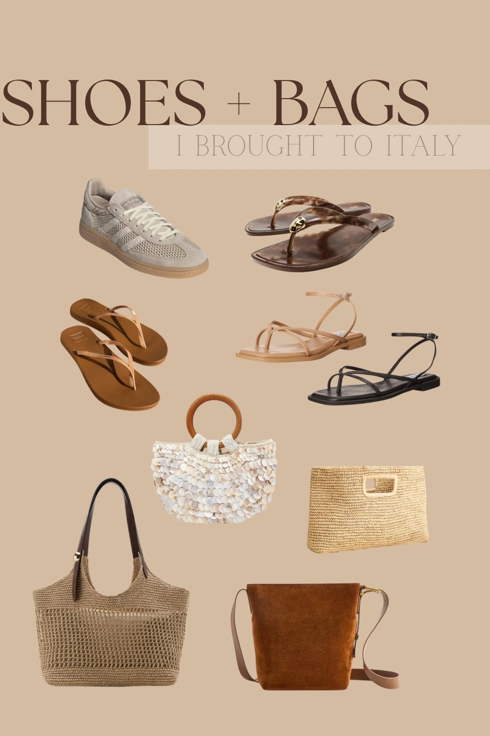 The only shoes I brought on my Italy summer trip! 
Sneakers, sandals, and flip flops

#LTKOver40 #LTKTravel #LTKootd