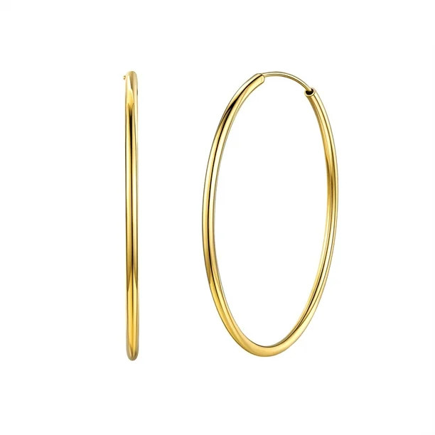 Silvora Large Hoop Earrings Sterling Silver Hoops for Women Teen Girls Sensitive Ears Jewelry Gif... | Walmart (US)