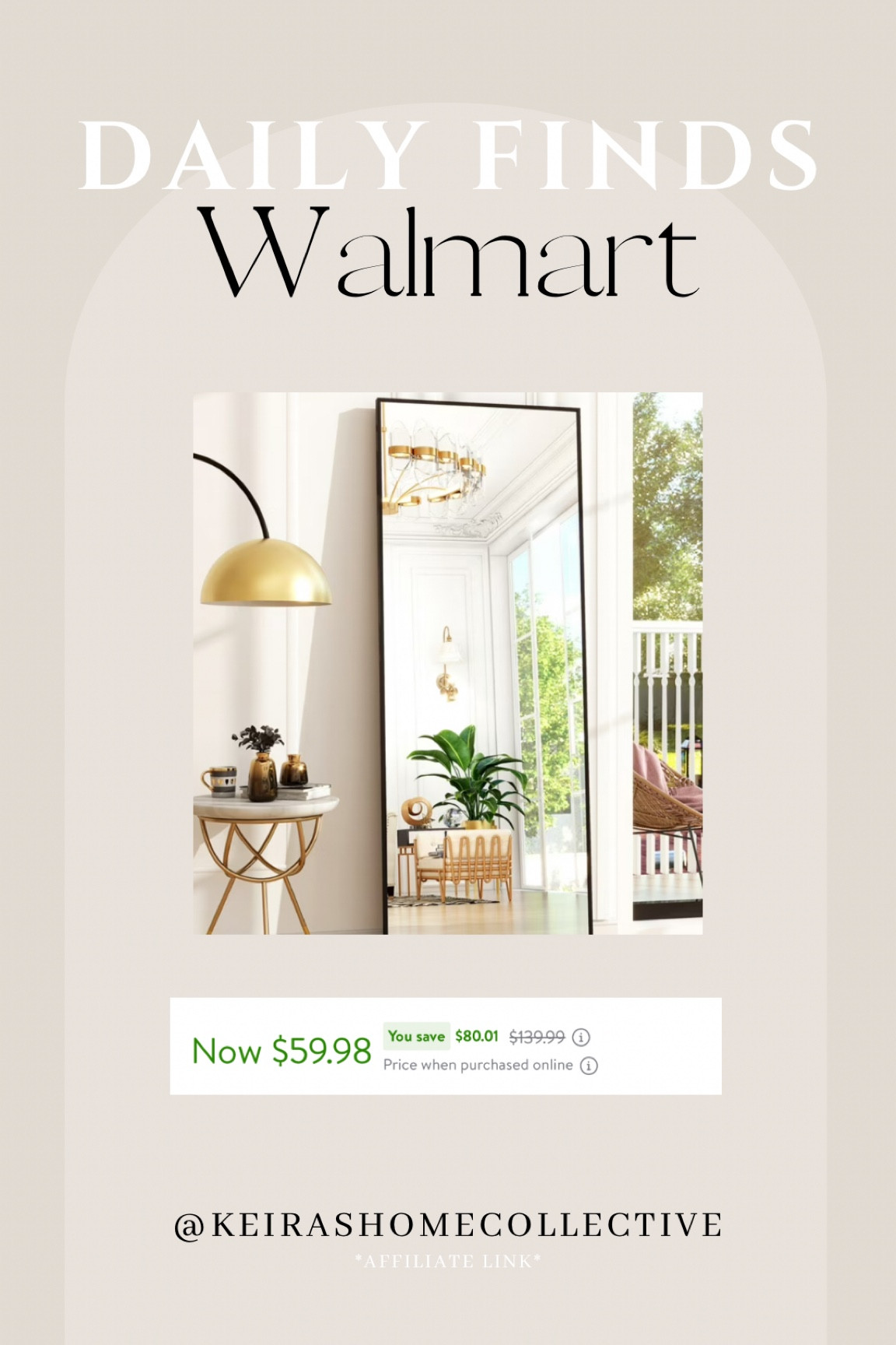 Daily deals!

Walmart
Mirror
Standing mirror 
Black mirror 
Gold mirror
Home decor
Neutral home
White couch
Neutral couch
Living room
Coffee table
Olive tree
Accent chair
Chair
Home finds
Home decor sale
Neutral aesthetic 
Neutral home finds
Organic modern home
Decor pieces


#LTKfindsunder100 #LTKhome #LTKsalealert