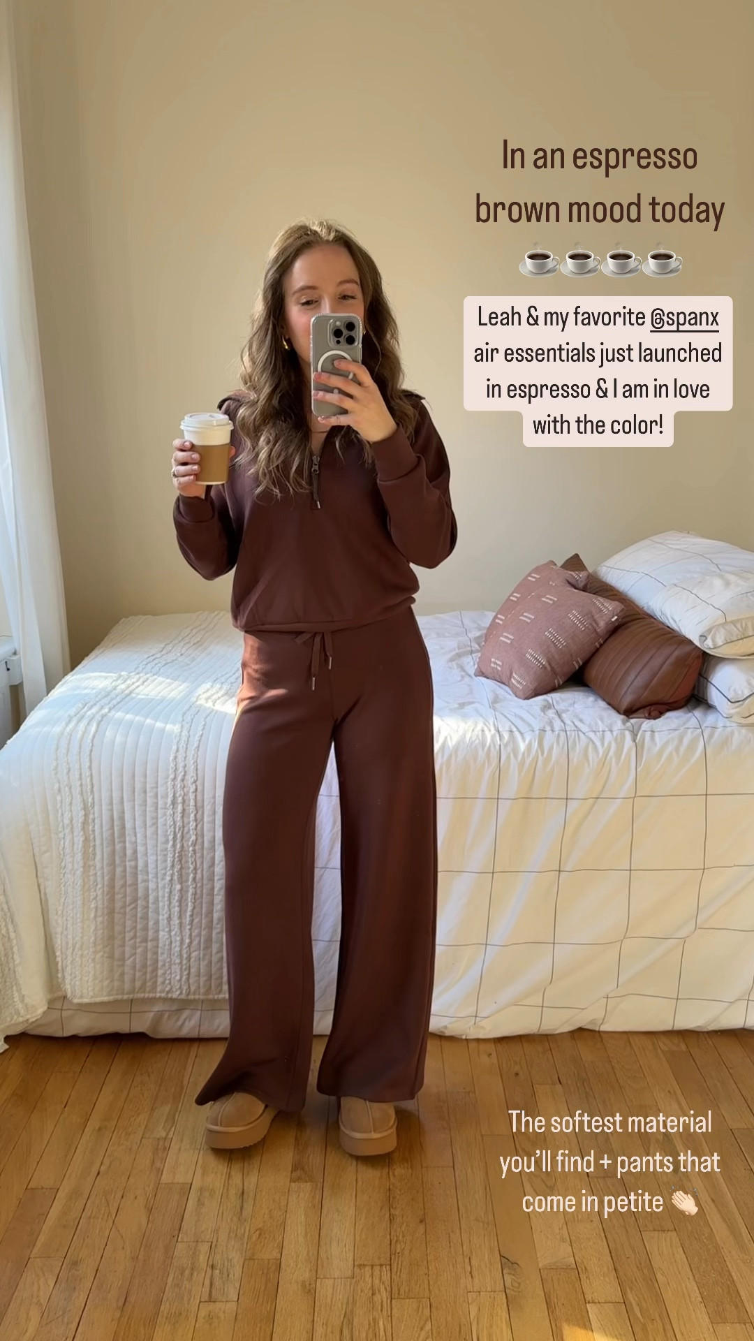 20% off New Spanx air essentials set in shade espresso! Code TWOSCOOPSXSPANX Available petite & tall sizes xs-3x. I’m wearing xs in top and xs petite in bottom. #traveloutfit #athleisure #spanx

#LTKFitness #LTKTravel #LTKStyleTip