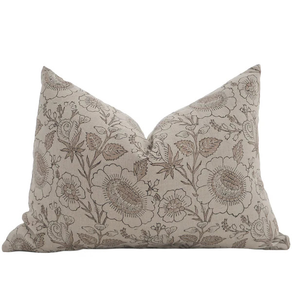 Daisy Mae Flower Block Print Pillow Cover | Hackner Home (US)
