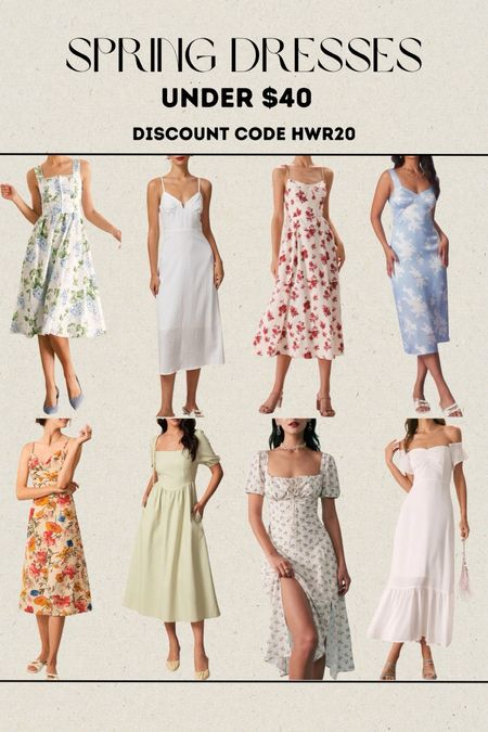 Dresses (XS), discount code: HWR20 
Floral dresses, spring dresses, spring fashion, white dress, summer dress, spring outfit 


#LTKSeasonal #LTKfindsunder50 #LTKstyletip