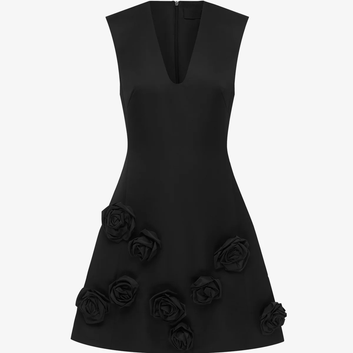 Briana V Neck Mini Dress - Ebony | LEO LIN US