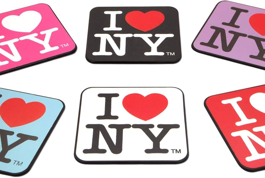 City-Souvenirs I Love NY 6 Piece Coaster Set Cork Backing | Amazon (US)