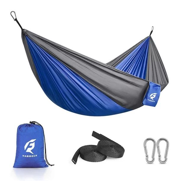 QUANFENG QF Hammock Nylon Portable Travel Camping Hammock, Blue/Gray | Walmart (US)
