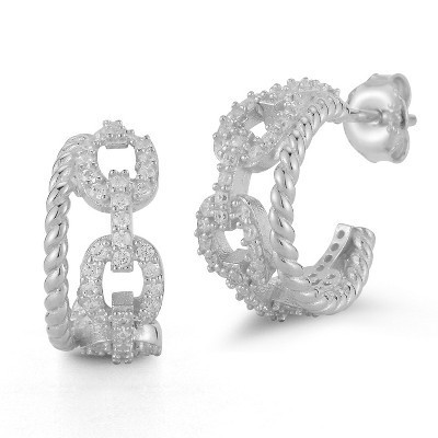 Sphera Milano Sterling Silver Mini Stacked Hoop Earrings Silver | Target