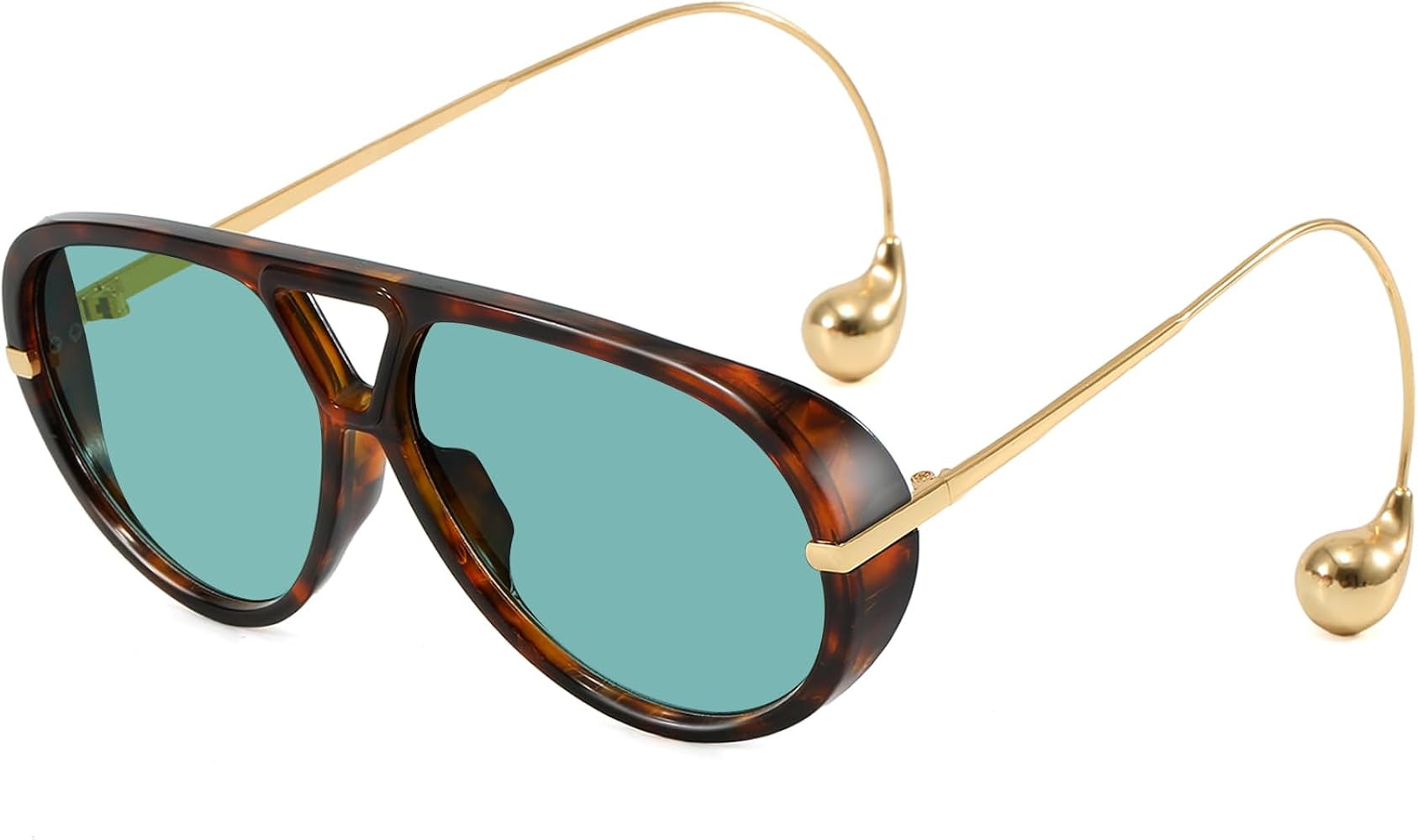 Women's Oversized Aviator Sunglasses Retro Trendy Shield Sun Glasses Big Orange lens Vintage Shad... | Amazon (US)