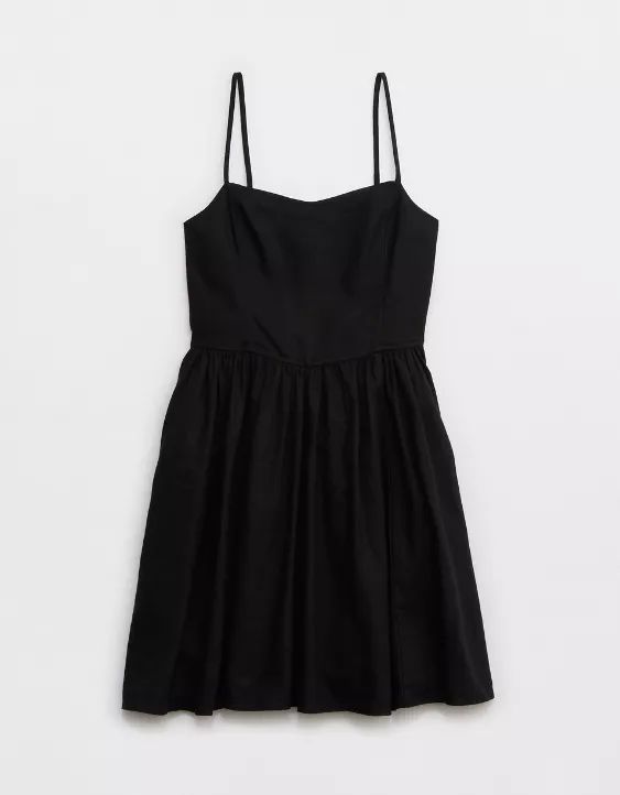Aerie Love Of Linen Blend Mini Dress | American Eagle Outfitters (US & CA)