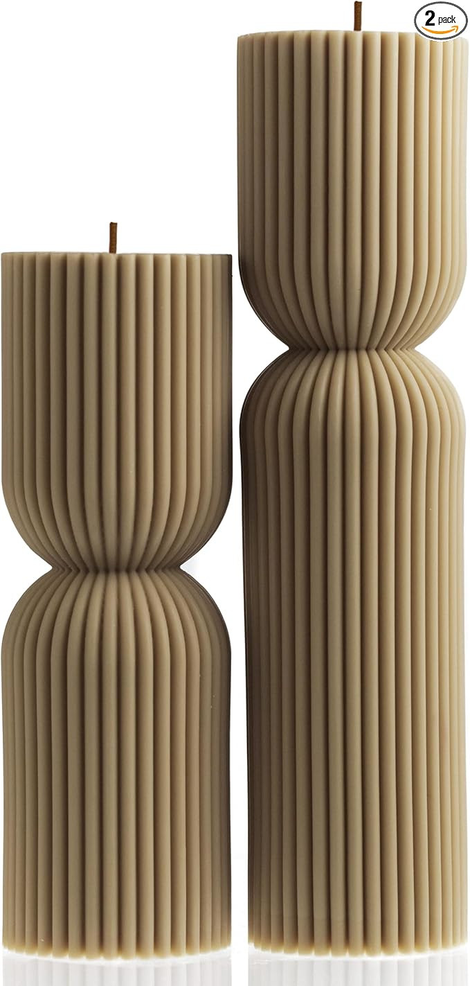 LAWA Hourglass Pillar Candle - Large Beautiful Handmade Pillar Scented Soy Wax Candle Elegant Bub... | Amazon (US)