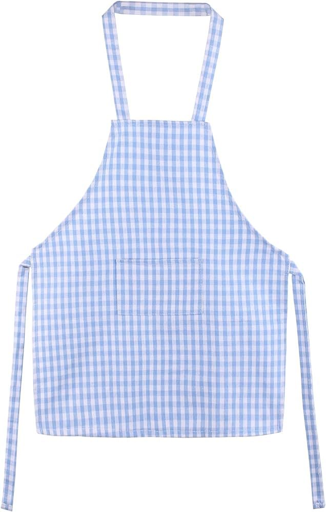 Jennice House Kids Aprons, Children's Artists Aprons Pure Cotton Gingham Aprons with Pocket and A... | Amazon (US)