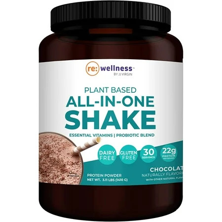 Chocolate Plant-Based All-in-One Shake - Reignite Wellness by JJ Virgin - Plant Protein Powder Vitam | Walmart (US)